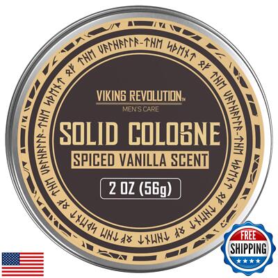 Viking Revolution Spiced Vanilla Solid Cologne for Men - 2 Oz Balm Cologne Tr