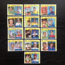 1985 Topps Father Son 13 Card Lot Set Boone Berra Bell Francona Skinner Smalley
