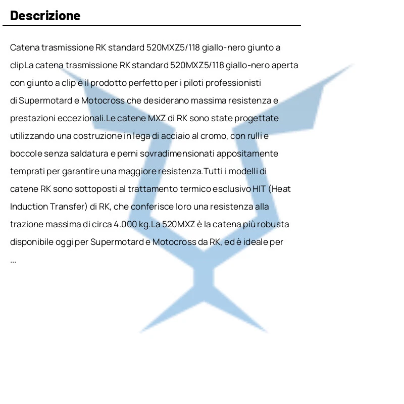 CATENA TRASMISSIONE RK 520MXZ5/118 PER KTM 125 SX 2T 1993-2022 - Immagine 3 di 3