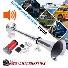 150DB 12V Single Trumpet Air Horn Compressor Kit For Van Train Car Truck Boat RV