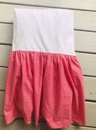 RALPH LAUREN Twin Gingham Bed Skirt Ruffle Red Check 100% Cotton 14 ...