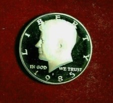 1985 -S  Kennedy Half  Dollar Proof  Clad  Deep Cameo Beauty