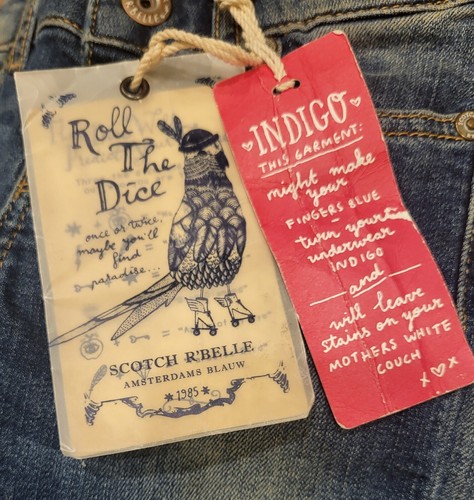NWT SCOTCH R'BELLE "LE VOYAGE- PARADISE BIRD" SUPER SKINNY JEAN ADJ WAIST 12YR - Picture 8 of 10