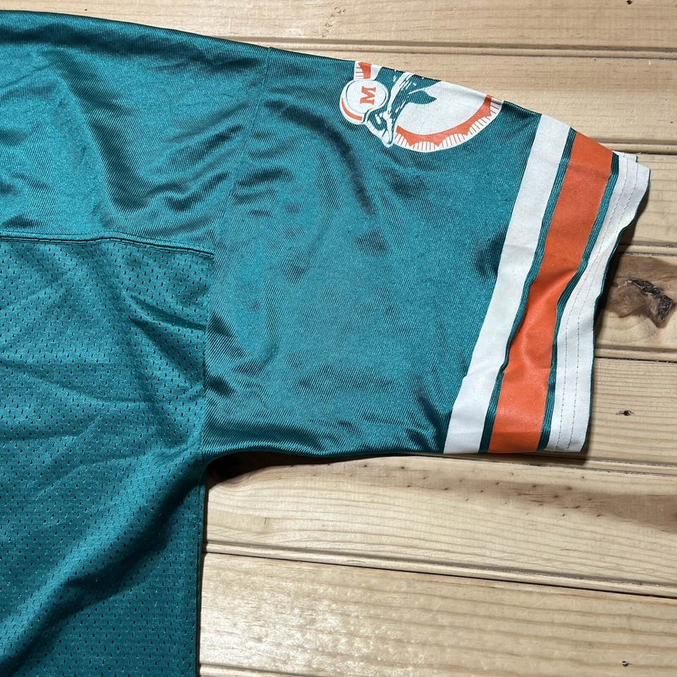 Camiseta de fútbol americano vintage de los Miami Dolphins Dan Marino de la NFL talla XL hecha en logotipo de EE. UU. Foto 4 de 4
