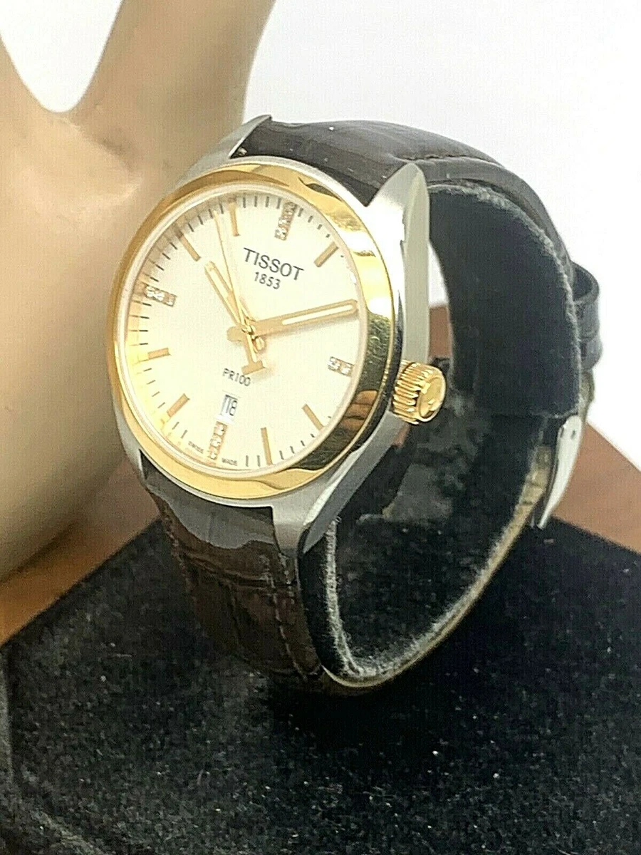 Tissot Women s Watch PR100 Swiss Quartz Silver Dial Brown Leather
