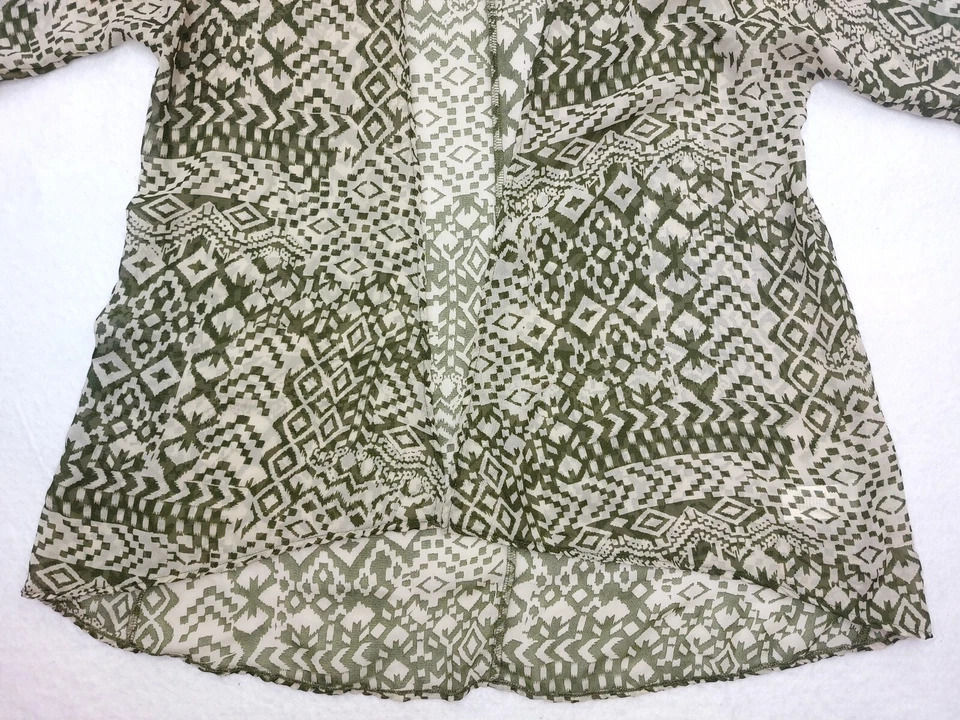 LULAROE Cardigan Top Girls Juniors Size 3 Sheer Short Sleeve Geometric Pattern - Image 2 of 4