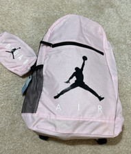 NIKE AIR JORDAN PINK BACKPACK + PENCIL CASE UNISEX GYM UNI SCHOOL LOGO BAG NEW