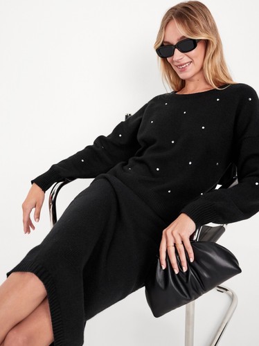 Old Navy Women’s High-Waisted SoSoft Sweater-Knit Midi Skirt Blk Size 4X (Plus) - Picture 3 of 5