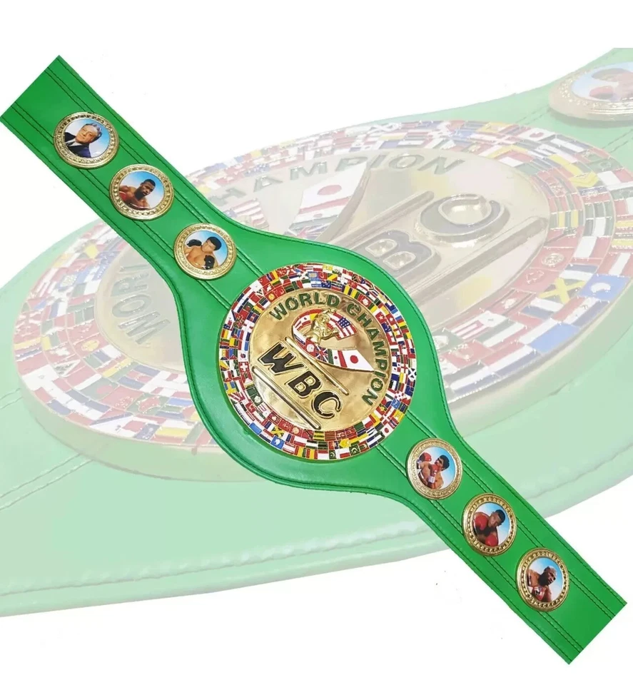 WBC Championship Boxing Belt 3D Replica Adult Titles Green With Carrying Bag - Image 3 of 3