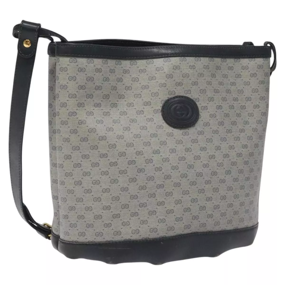 Sac bandoulière GUCCI Micro GG Supreme PVC bleu marine or authentique ep7561