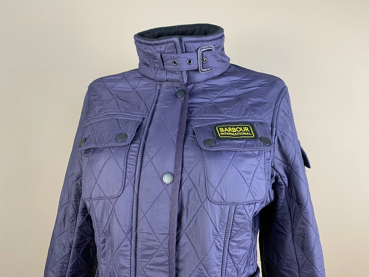 Barbour international hotsell jacket womens purple