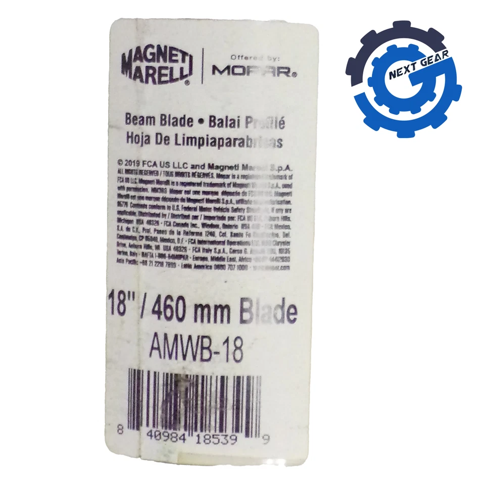 Nuevo repuesto de escobilla limpiaparabrisas Mopar 18 pulgadas OEM 1AMWB018AB Foto 3 de 3