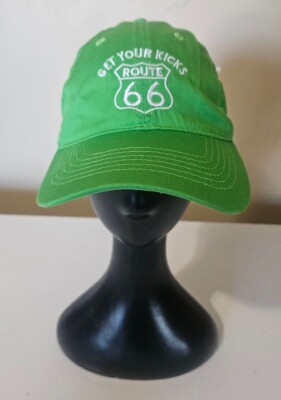 GET YOUR KICKS ON ROUTE 66 GREEN ADJUSTABLE BASEBALL HAT CAP