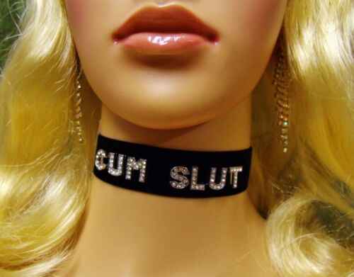 ANY SIZE Personalized Choker Black Velvet SISSY Cum Wide DDLG BDSM Plus Baby - Picture 1 of 9