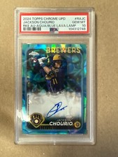 2024 Topps Chrome Update #RA-JC Jackson Chourio RC AU /175 Aqua Blue Lava Lamp