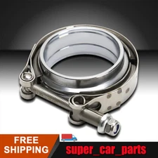 Fits 3" Inch V-Band Clamp and Male+Female Flange Kit Mild Steel Exhaust Downpipe