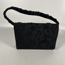 La Regale Beaded Evening Black Purse