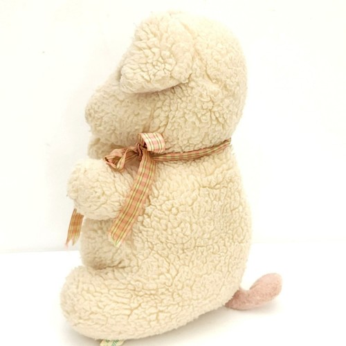 Vintage selten Dakin 1980 Kissen Haustiere Schwein Plüschtier Stofftier Creme Sherpa 13 Zoll - Bild 4 von 7