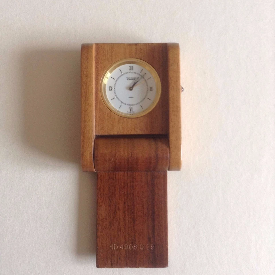 VAN CLEEF & ARPELS PENDULETTE REVEIL DE VOYAGE AVEC SA POCHETTE CUIR Foto 4 de 4