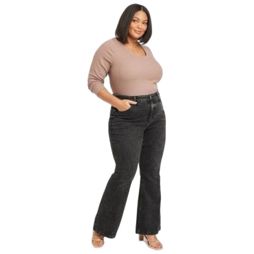 Target Ava & Viv Gr. 17 Faded Black High Rise no gap Waist Stretch Flare Jeans