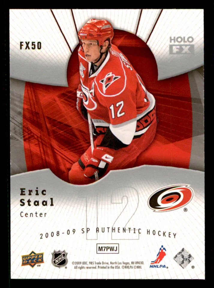 2008-09 SP Authentic Holoview FX #FX50 Eric Staal - Image 2 of 2