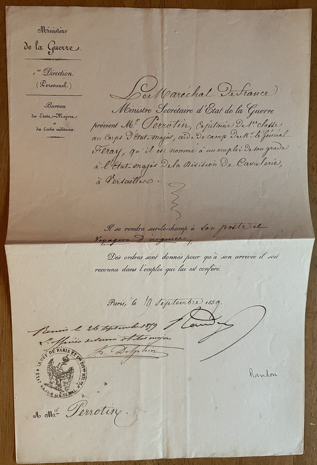 Marshal of France & Minister of War Jacques Louis Randon Autograph ...