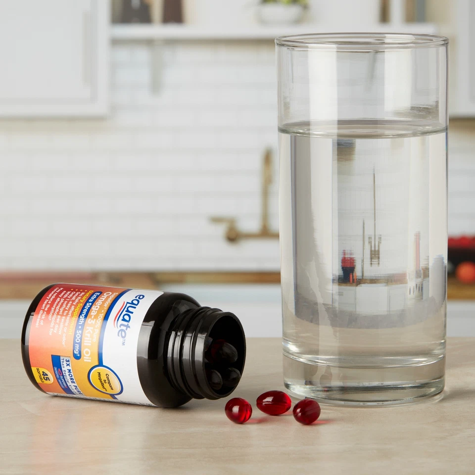 Equate Extra Strength Omega-3 Krill Oil Dietary Supplement Heart Health 45 Count - Image 2 of 4