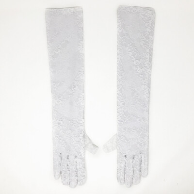 US Sexy Lace Gloves Thin Long Bride Wedding Party Arm Elbow Prom Driving 19.7''