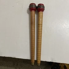 Vintage Wooden Industrial Bobbin, Quill, Spool, Thread Yarn Textile Lot of 2