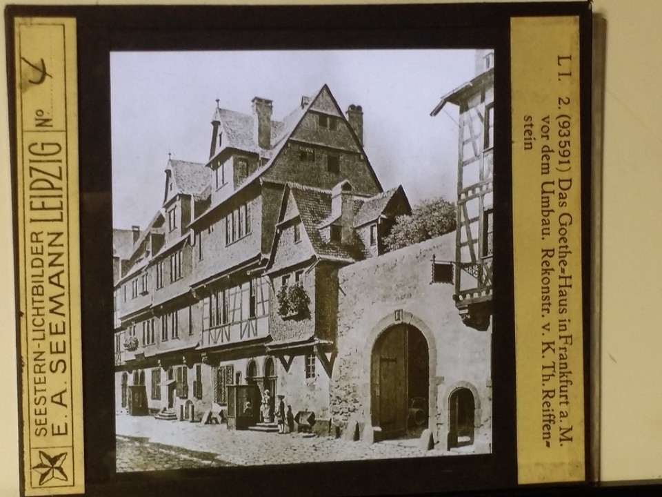 The Goethe House, Frankfurt, Germany, Magic Lantern Glass Photo Slide