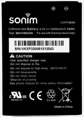 1X New Sonim XP3 XP3800 BAT-01500-01S 1500mAh Battery Replacement