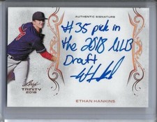 2018 Leaf Trinity Inscription ETHAN HANKINS Bronze Prismatic Auto RC Indians #35