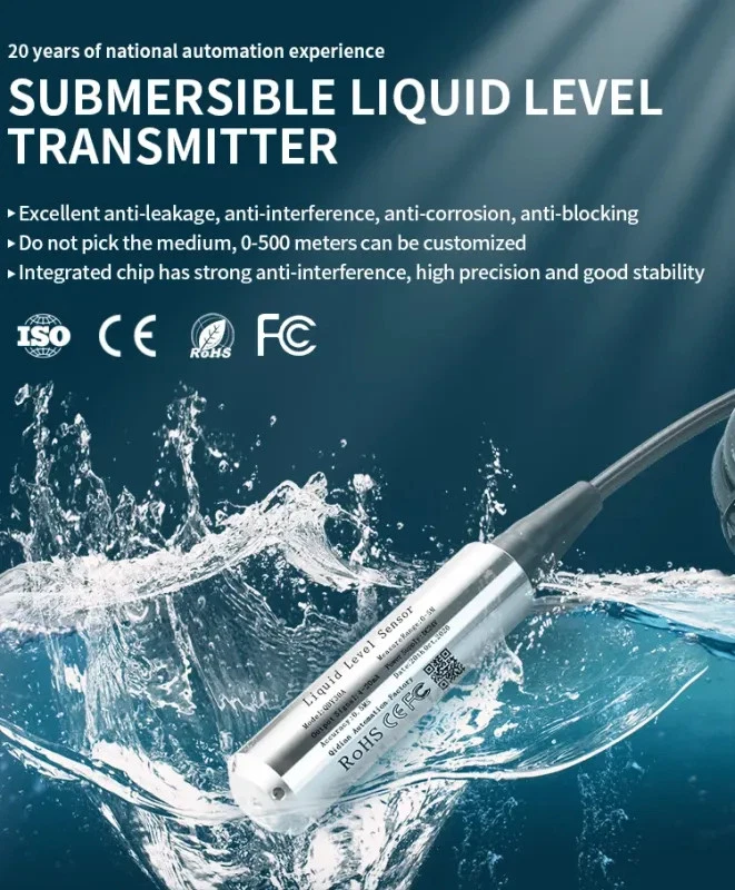 Water Level Sensor Transmitter 10m-25m 4-20mA 0-10V RS485 Liquid Transducer - Image 4 of 4