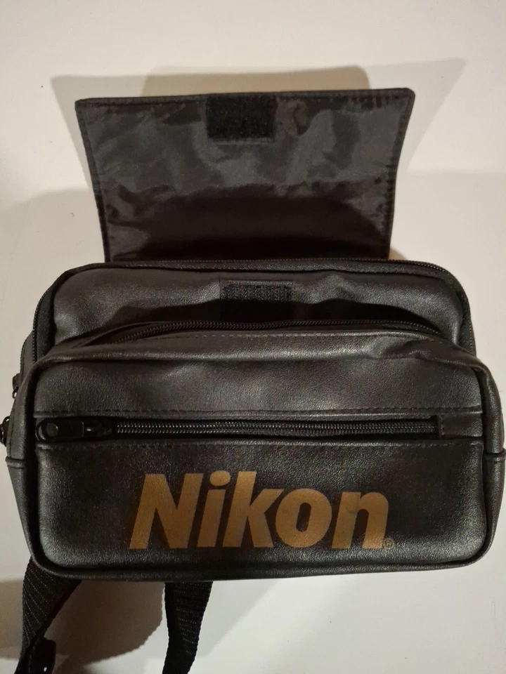 Nikon Camera Fanny Waist Pack Bag Black Nylon Vintage Crossbody Bag Leather NEW - Image 4 of 4
