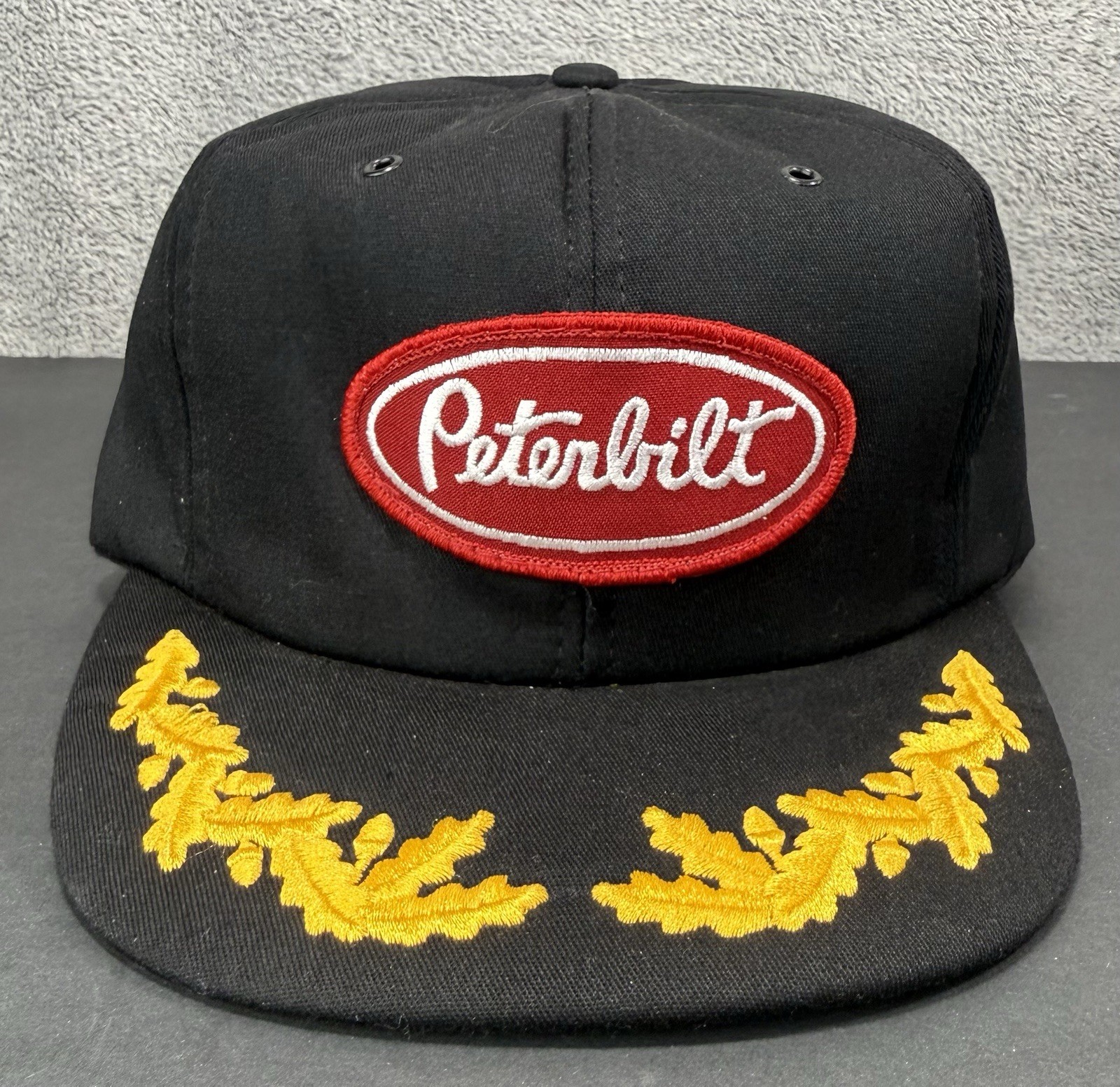 VTG Peterbilt Snapback Trucker Hat Patch Cap Scra… - image 1