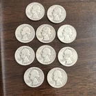1948D (5) & 1950D (5) Washington Quarters Lot of 10 Circulated Silver 25C Coins