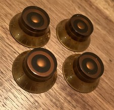 Set 4 1959 Gibson Les Paul Standard Burst RI Amber Knobs Bell Top Hat 6MM Knurle