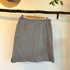 Vintage 90s Talbots Herringbone 100 Irish Linen Mini Skirt Size 12