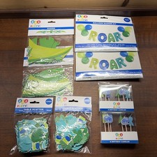 Dino Dinosaur Theme Party Supplies Kids Birthday Decorations Balloon Banners