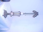 Antique Cast Iron & Brass Lamp Base and Stem with 2 Slag Glass Orbs (balls) — photo 2