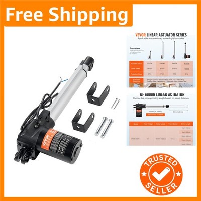 Quiet 12V Linear Motion Actuator - 8 Inch,  Rated with Mounting Bracket