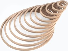 Macrame Hoops 12 Pack, Paintable Wood Wreath Rings for Crafts and Decor
