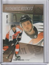 2023/24 SP GAME USED TYSON FOERSTER AUTHENTIC ROOKIES GOLD PARALLEL RC #d/120
