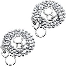 2-Pack Stainless Steel Bath Plug Chain with S-Hook - 450mm, Rust-Resistant
