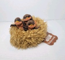 Folkmanis Folktails Baby Robins in Nest Puppet 5" Tall Plush - NEW WITH TAGS 