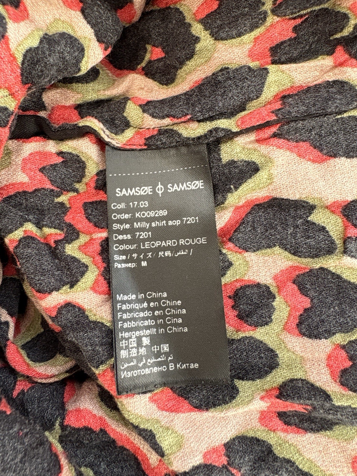 Samsoe Samsoe Red Mix Leopard Pattern Size M Long… - image 9