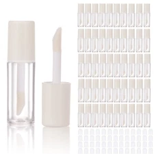 Empty White 0.8ml Mini Lip Gloss Tubes 52 PCS Sample Size Lipgloss Containers