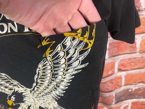 vintage 1980s ABATE/CMRO eagle pocket t shirt fits M/S biker motorcycle harley - Picture 7 of 8