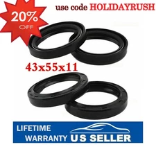 1 Set 43x55x11 Motorcycle Front Fork Damper Shock Oil Seal & Dust Seal Kits-New