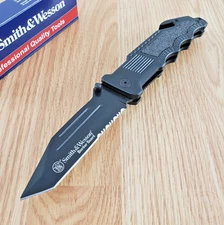 Smith and Wesson Border Guard Folding Knife 4.25" 7Cr17 Blade Aluminum Handle